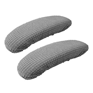 Imagem de Fenteer Capas elásticas para apoio de braço para cadeira de escritório, protetor de descanso de braço de cotovelo, cinza