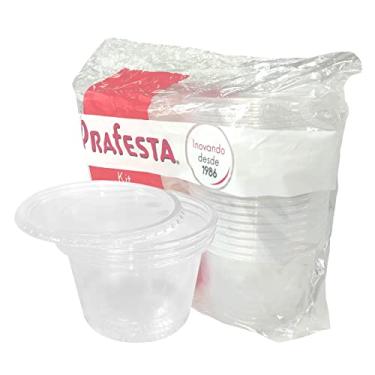 Imagem de Pote Descartável, Prafesta, 1000 ml, Redondo, Com Tampa, Pacote com 24 Unidades