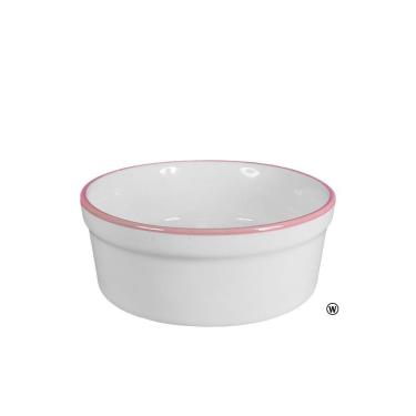 Imagem de Comedouro Bebedouro de Porcelana Pequeno 300ml Borda Rosa