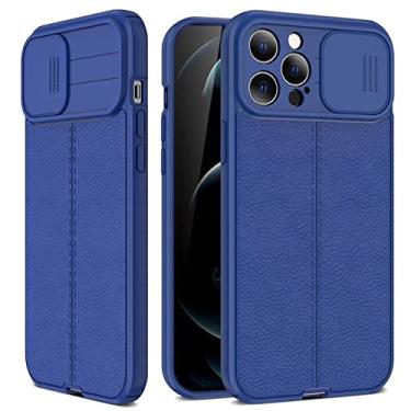 Imagem de Capa de telefone à prova de choque de couro no iPhone 13 11 12 Pro Max XR XS Max 7 8 Plus SE 3 2 Câmera Proteção da lente da câmera Capa traseira macia, azul, para iphone 11