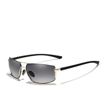 Imagem de Design UV400 Óculos de Sol Gradiente Homens Mulheres Condução Masculino Quadrado Óculos de Sol de Aço Inoxidável Óculos Gafas, 3, Tamanho Único