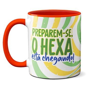 Imagem de Caneca Preparem-se O Hexa Está Chegando Brasil Mascote 2022 (Vermelha)