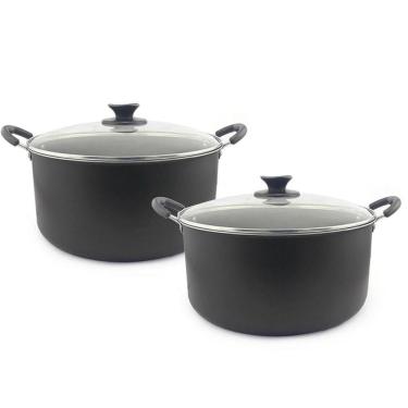 Imagem de Kit 2 Caçarolas Grande Dona Chefa Anti Aderente 24Cm E 26Cm