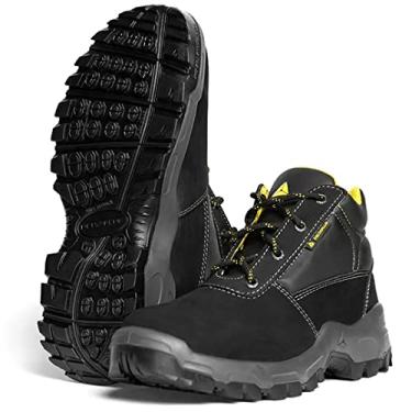 Imagem de Coturno de Segurança Masculino Para Trabalhar Nobuck Londrina De Amarrar Leve Macio e Confortavel C/CA 45374 (43, Preto)