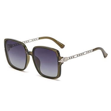 Imagem de Óculos de sol polarizados de alta definição moda feminina óculos de sol de armação grande moda feminina tr90 vidro, 4, tamanho único