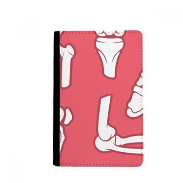 Imagem de Esqueleto humano Ilustrações Vermelhas Suporte de passaporte de desenho animado Notecase Burse Carteira Capa Cartão Bolsa, Multicolor
