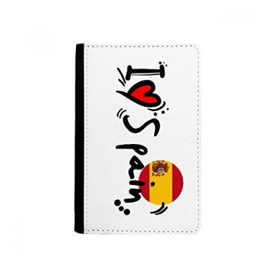 Imagem de I Love Spain Word Flag Love Heart Illustration Passport Holder Notecase Burse Wallet Cover Card Purse, Multicolor