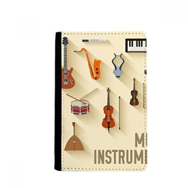 Imagem de Combinação de instrumentos musicais Porta-passaporte padrão Notecase Burse carteira capa para cartão, Multicolorido.