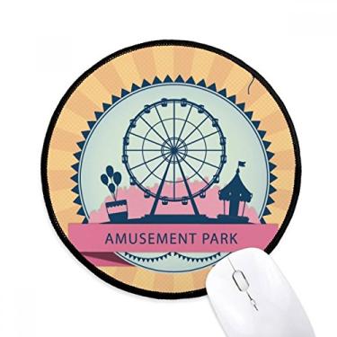 Imagem de Tapete de mouse com padrão de roda gigante preta para computador de mesa e escritório