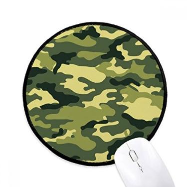 Imagem de DIYthinker Tapete de mouse padrão ilustração de grão de arte de linha de camuflagem desktop escritório tapete redondo para computador