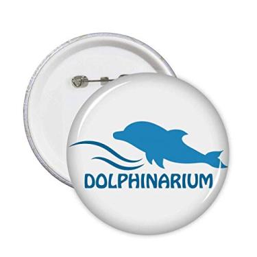 Imagem de Azul Oceano Natação Golfinho Padrão Broche Emblema Botão Decoração 5 peças