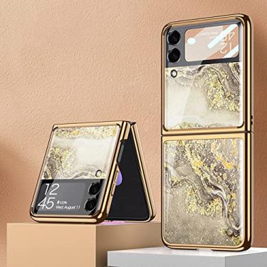 Imagem de Estojo de vidro de mármore para Samsung Galaxy Z Flip 4 3 Capa de telefone Proteção total Revestimento Capa dura para Galaxy Z Flip3 Flip4 5G,M 05,Para Z Flip 4