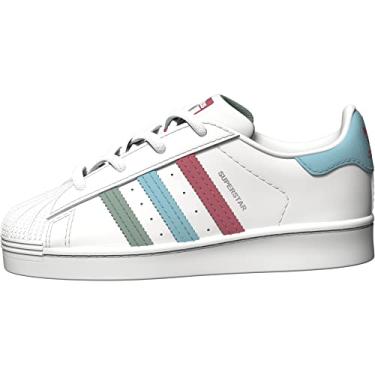 Imagem de adidas Originals Tênis Baby Superstar, branco/rosa nebuloso/céu nebuloso, 6 EUA unissex infantil, Branco/rosa nebulosa/céu nebuloso