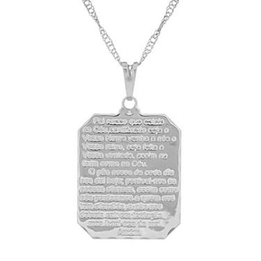 Imagem de Colar Medalha Pai Nosso - Sunshine Cristais Cor:Prata