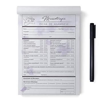 Imagem de Ficha De Anamnese Massoterapia/Massagem (Bloco c/ 100 Folhas)