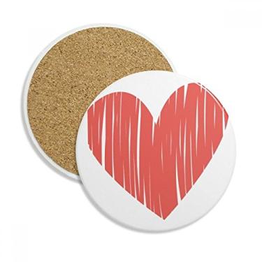 Imagem de Caneca porta-copos de coração grafite para dia dos namorados com proteção de mesa, pedra absorvente