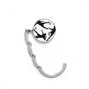 Imagem de Gancho decorativo para mesa de futebol americano com contornos de futebol americano, gancho dobrável