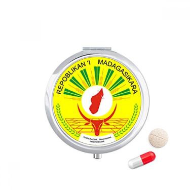 Imagem de Porta-comprimidos com emblema nacional da África em Madagascar, caixa de armazenamento de medicamentos