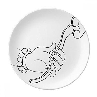 Imagem de Culture and Ruyi Line Placa de desenho decorativa de porcelana Salver Prato de jantar