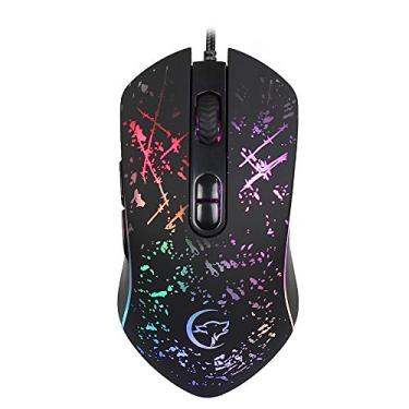 Imagem de Wired Gaming Mouse Profissional Definição Definição Ratos Gaming Mouse com DPI Ajustável Ergonomic Grip Respiração Luz Preto
