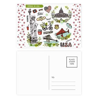 Imagem de Cartão postal Spring Liberty White House USA Graffiti Natal Flor Celebração Cartão postal Bênção