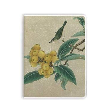 Imagem de Loquat — Caderno Diário de Capa Macia com Estampa de Penas Bordadas com Pintura Chinesa