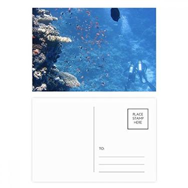 Imagem de Cartão postal de aniversário para mergulho, ciência natureza, conjunto de cartões postais de aniversário