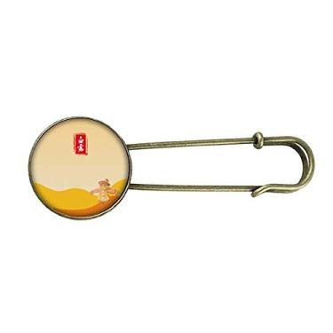 Imagem de Broche de Metal Retrô Circular White Dew Twenty Four Solar Term