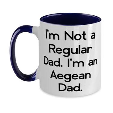 Imagem de Presentes úteis para gatos egeus, I'm Not a Regular Dad. I'm an Aegean Dad, Perfect Holiday Two Tone 325 ml da Cat Lovers