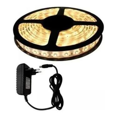 Imagem de Fita Led 5050 Branco Quente Rolo 5M Com Fonte 12V 5A . - Bcs