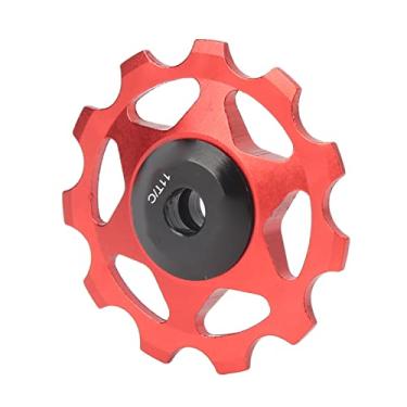 Imagem de Roda Guia de Bicicleta, Polia do Desviador Traseiro, Liga de Alumínio, Ampla, Compatível Com Rolamento Embutido, Suporte Forte para Mountain Bike (Vermelho)