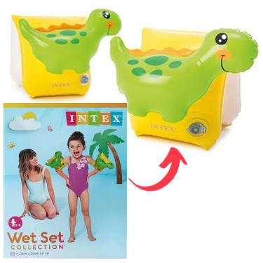 Imagem de Boia de Braço Infantil Amarela Dinossauro Flutuador Intex
