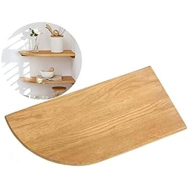 Imagem de Prateleiras flutuantes de canto Prateleira de canto montada na parede, você pode combinar livremente prateleiras flutuantes de canto de madeira maciça, para decoração de parede e rack de exi