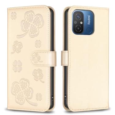 Imagem de Para Xiaomi Poco C55, capa carteira com 3 cartões Solts 1 compartimento para dinheiro, capa de telefone flip de couro PU à prova de choque compatível com Xiaomi Poco C55 17.0 cm (dourado)
