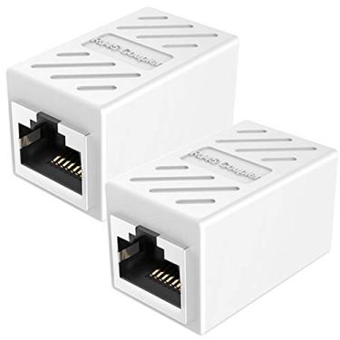 Imagem de Plugues de conector Ethernet Ethernet RJ45 PLUSPOE para cabo Cat5 Cat5e Cat6e Cat7, 2 Pack- White