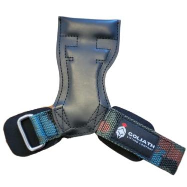 Imagem de Goliath Lifting Company Luvas de peso para levantamento de peso, halteres resistentes, alternativas aos ganchos de força, levantamento terra, ajustável, neoprene acolchoado para pulso