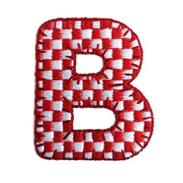 Imagem de 5 Pçs Patches de letras de chenille adesivos de ferro em remendos de letras universitárias com glitter, patch bordado costurar em remendos para roupas chapéu camisa bolsa (Muticolor, B)