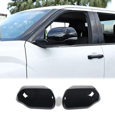 Imagem de Tampa do espelho retrovisor da porta do carro compatível com Toyota Tundra/Sequoia 2022-2025 protetor de espelho retrovisor lateral externo acessórios ABS, serve apenas com a versão de luzes de seta