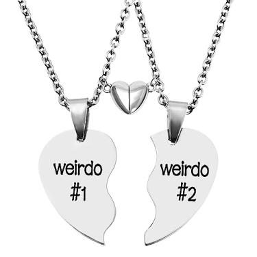 Imagem de MJartoria Colar BFF para 2 - Colar de coração combinando com pingente de melhores amigos, conjunto de 2 presentes para mulheres, 18 inches, Aço inoxidável, Sem Pedra Preciosa