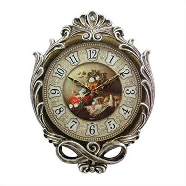 Imagem de Relógio de parede relógio de parede silencioso sala de estar relógio de parede padrão relógio de quartzo relógio de parede arte retrô (cor: -175B marrom) (cor: branco 175a) (175b marrom)
