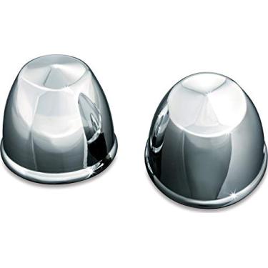 Imagem de Kuryakyn Acessório para realce de motocicleta 1224: Tampas de eixo com pico frontal para motocicletas Harley-Davidson 1980-2019, cromadas, 1 par