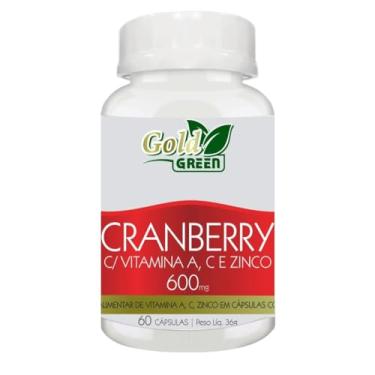 Imagem de Cranberry com vitamina A, C e zinco, 600 mg, 60 cápsulas Gold Green