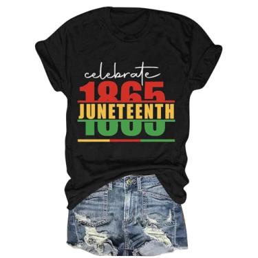 Imagem de Camisetas femininas 1865 Juneteenth Black History Celebrate Tops African American Freedom Blusa Túnicas do Dia da Independência, 1 preto, P