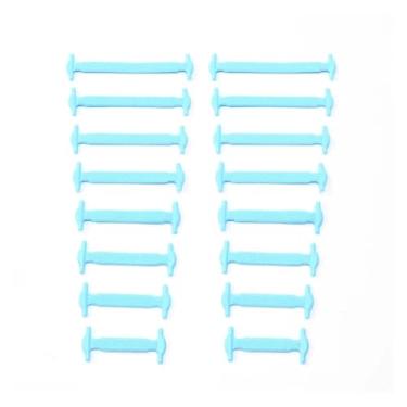 Imagem de Sneakers No Tie Solid Color Shoelaces Silicone Elastic Shoelaces Women's Casual Shoelaces Shoe Accessories(Sky blue)