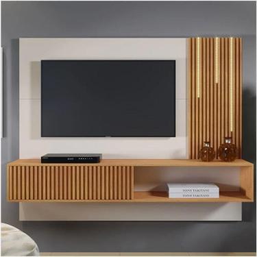 Imagem de Painel Málaga Ripado Com Led Cascata Mavaular Cor:naturalle/off