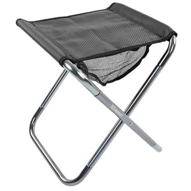 Imagem de Banquinho de Acampamento Dobrável Leve Rack de Liga de Alumínio Portátil Dobrável Carga 150 (Cinza prateado)