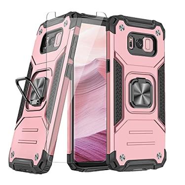 Imagem de Asuwish Capa de telefone para Samsung Galaxy S8 Plus com protetor de tela de vidro temperado e suporte de anel suporte fino celular protetora híbrida Glaxay S8plus S 8 8 plus 8S Edge S8+ SM-G955U