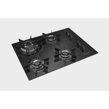 Imagem de Fogão Cooktop Elétrico Bivolt 4 Bocas Tripla Chama MCG4BC Grade em Aço Mesa de Vidro Mueller Preto