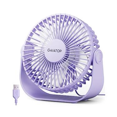 Imagem de Gaiatop Ventilador de mesa USB, fluxo de ar forte de 3 velocidades, portátil de 5,5 polegadas, rotação de 90°, resfriamento silencioso, pequenos ventiladores de mesa pessoais para quarto, casa,
