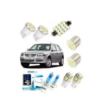 Imagem de Kit Lâmpadas Farol Super Branca E Leds Gol G2 G3 G4 Techone - Blue Lio